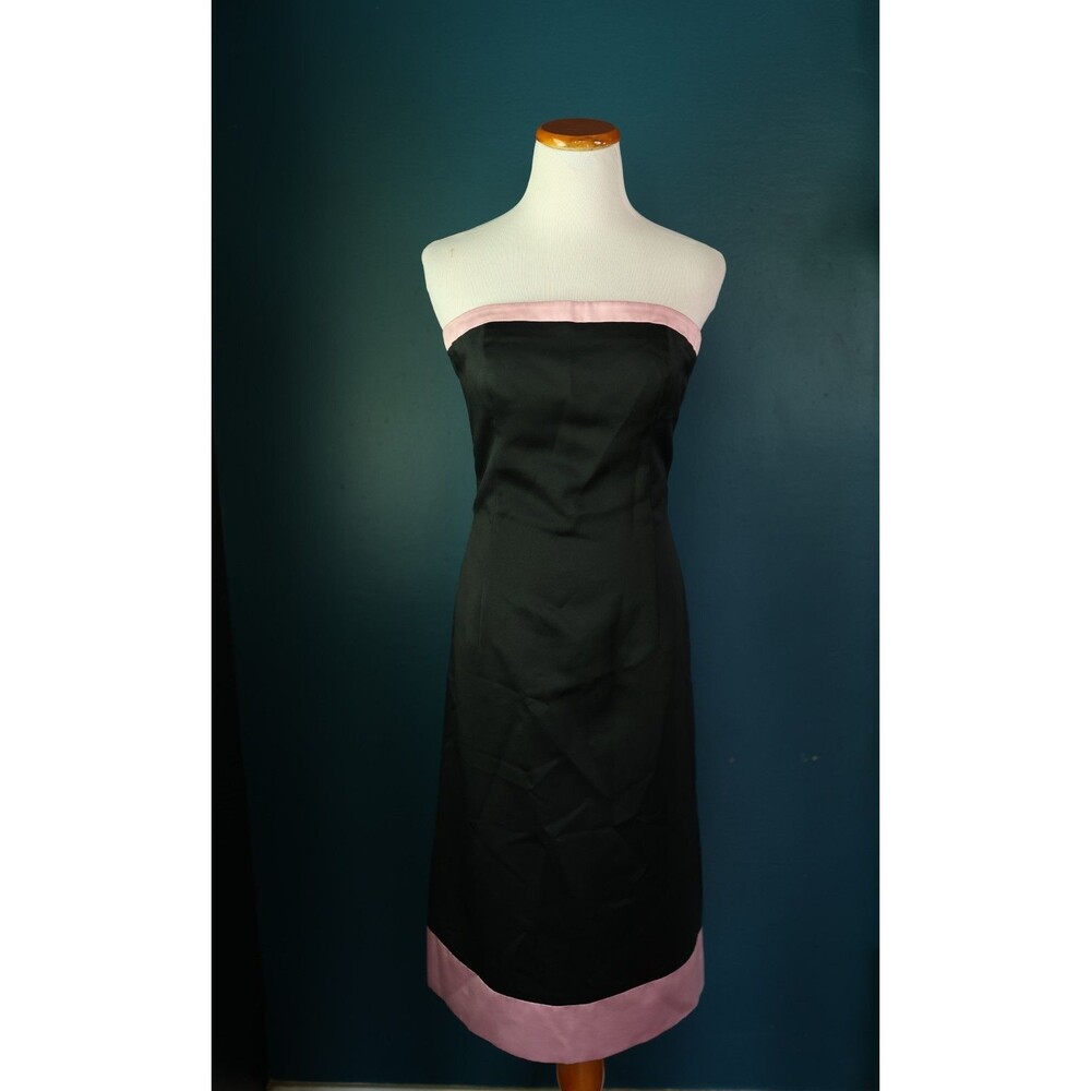 Vintage Y2K Yves Cossette Depeche Mode Satin Strapless Dress Mean Girls Sz 8